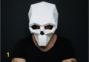 Skeleton Mask Coloring Page Diy Skull Mask Low Poly Paper Craft Template Printable Skull Mask Instant Pdf Download 3d Low Poly Mask origami Skull Mask Full Head