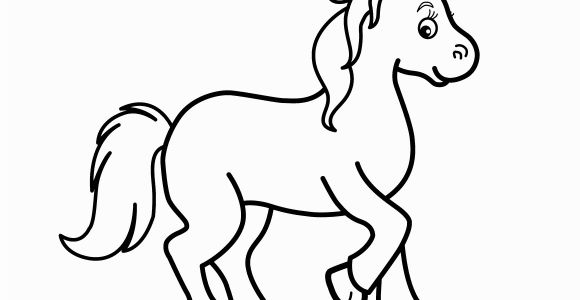 Small Horse Coloring Pages Little Horse Cartoon Animals Coloring Pages for Kids