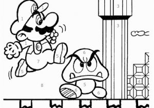 Smash Bros Coloring Pages Super Mario Brothers Kids Color by Number Coloring Page