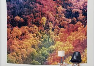 Smoky Mountain Wall Murals Autumn Leaves Wall Tapestry Surreal Wall Art Fall Colors