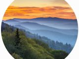 Smoky Mountain Wall Murals Into the Mist Circle Wall Decals