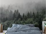 Smoky Mountain Wall Murals the Mountains are Calling Wallpaper Mural Foggy Mountain Wall Mural Romantic Smoky Wall Decal Hill Wall Covering Mist Trees