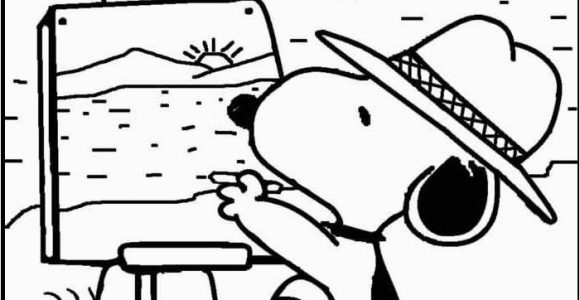 Snoopy St Patrick S Day Coloring Pages Snoopy the Painter Coloring Picture for Kids