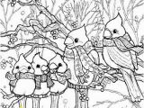 Snow Coloring Pages for toddlers Birds In Winter Snow