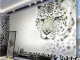 Snow forest Wall Mural Custom 3d White Leopard Wallpaper Mural Stylish Backdrop