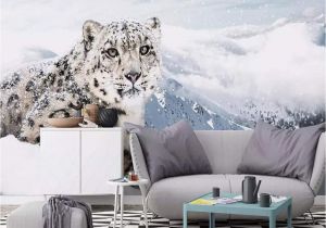 Snow Leopard Wall Mural Amazon 3d Wallpaper Modern Simple Snow Leopard