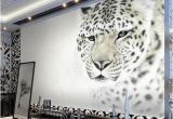 Snow Leopard Wall Mural Custom 3d White Leopard Wallpaper Mural Stylish Backdrop