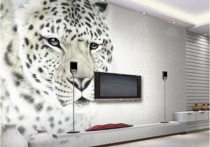 Snow Leopard Wall Mural Custom Size 3d Photo Wallpaper Livingroom Mural Hand Painted Wooden Boards Girl Painting Tv Background Wall Wallpaper Non Woven Wall Sticker
