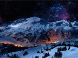 Snow Mountain Wall Mural Winter Mountain Scene