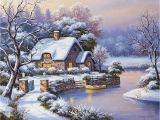 Snow Scene Wall Murals Winter Countryside — Snow Landscape Paint by Numbers