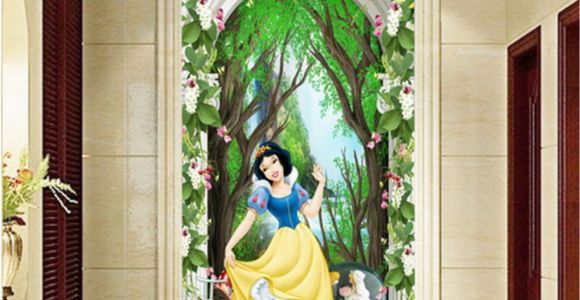 Snow White Wall Mural 3d Snow White Princess Flower Arch forest Corridor Entrance