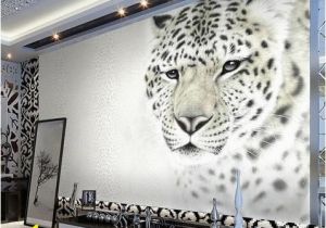 Snow White Wall Mural Custom 3d White Leopard Wallpaper Mural Stylish Backdrop