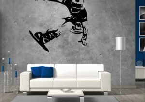 Snowboard Wall Mural Skating Bord T Wandaufkleber Jungen Schlafzimmer Hintergrund