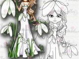 Snowdrop Coloring Pages Darling Buds Snowdrop Digital Stamp