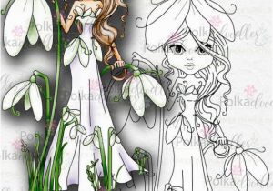 Snowdrop Coloring Pages Darling Buds Snowdrop Digital Stamp