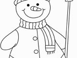 Snowman with Scarf Coloring Page Snowman Template Snowman Crafts