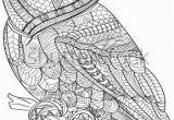 Snowy Owl Coloring Page Hand Drawn Coloring Pages with Owl Illustration for Adult