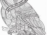 Snowy Owl Coloring Page Hand Drawn Coloring Pages with Owl Illustration for Adult