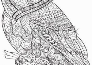 Snowy Owl Coloring Page Hand Drawn Coloring Pages with Owl Illustration for Adult
