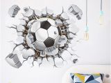 Soccer Ball Wall Mural 3d Foodball Wall Stickers Pvc soccer Print Stickers Home Decor Wall Art Children Kids Room Decals Wallpaper Poster Mural