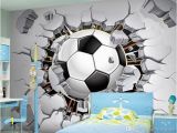 Soccer Ball Wall Mural Custom Wall Mural Wallpaper 3d soccer Sport Creative Art Wall Painting Livingroom Bedroom Tv Background Wallpaper Football Free 3d Wallpaper