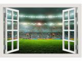 Soccer Field Wall Mural Amazon Guoxin12 3d Fake Window Wall Stickers