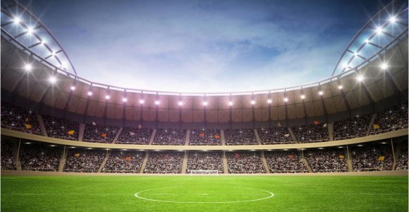 Soccer Field Wall Mural Football Field In Stadium Backdrop for World Cup Sports
