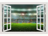 Soccer Goal Wall Mural Amazon Guoxin12 3d Fake Window Wall Stickers