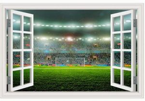 Soccer Goal Wall Mural Amazon Guoxin12 3d Fake Window Wall Stickers