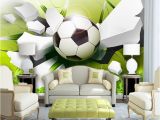 Soccer Murals for Bedrooms Custom Wall Mural Wallpaper 3d soccer Sport Creative Art Wall