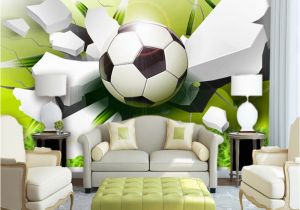 Soccer Murals for Bedrooms Custom Wall Mural Wallpaper 3d soccer Sport Creative Art Wall