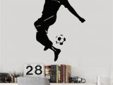 Soccer Murals for Bedrooms Vinyl Wall Decal soccer Player Ball Boys Room Sports Stickers Murals