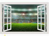 Soccer Stadium Wall Mural Amazon Guoxin12 3d Fake Window Wall Stickers