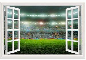 Soccer Stadium Wall Mural Amazon Guoxin12 3d Fake Window Wall Stickers