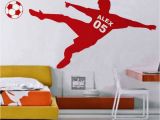 Soccer Wall Mural Decals Football Wall Sticker Personalized Name & Number soccer Ball Poster