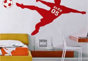 Soccer Wall Mural Decals Football Wall Sticker Personalized Name & Number soccer Ball Poster