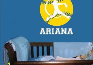 Softball Wall Murals Ariana softball Wall Decal Personalized Room Wall Art Custom Name