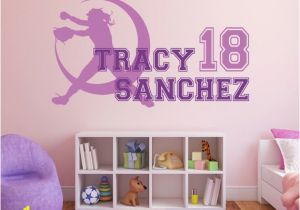 Softball Wall Murals softball Wall Decal Baseball Wall Decal Personalized softball Wall