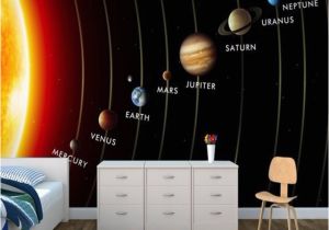 Solar System Wall Mural for Kids Angepasst 3d Wandbild Kinder Tapete solar System Planeten Wandbild