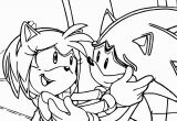 Sonic Characters Coloring Pages Amy Rose and sonic Meeting Coloring Page