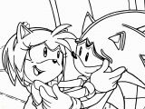 Sonic Characters Coloring Pages Amy Rose and sonic Meeting Coloring Page