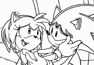 Sonic Characters Coloring Pages Amy Rose and sonic Meeting Coloring Page