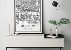 South African Wall Murals Johannesburg Map Print Scandinavian Wall Art Poster