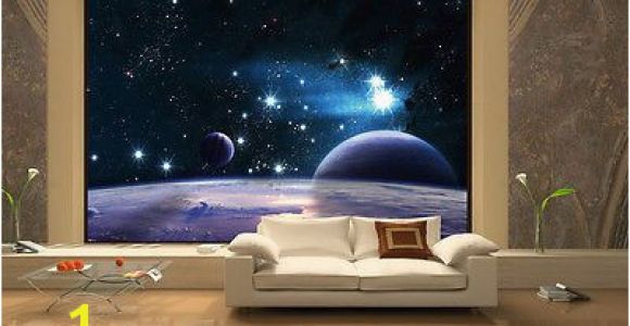 Space Murals for Rooms 100" X 145" Space 3d Sky Clouds Stars Wall Murals Wallpaper Home