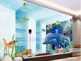 Space themed Wall Murals 3d Room Wallpaper Custom Mural Space Underwater World Dolphin