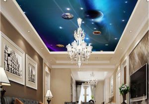 Space themed Wall Murals Custom 3d Ceiling Wallpaper Mural Space solar System Planet Bedroom