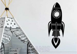 Space Wall Mural Stickers Rocket Ship Wall Art Decal Boys Room Decor Cosmic Space Vinyl Art Sticker for Home Kids Room Wall Mural Art Decal Decoration