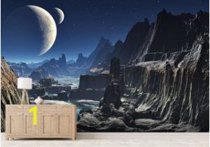 Space Wall Murals Uk Moonlit Alien Valley Canyon Wallpaper Mural Wallpaper Wall