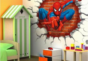 Spiderman Wall Mural Decal 45 50cm 3d Spiderman Cartoon Movie Hreo Home Decal Wall Sticker for Kids Room Decor Child Boy Birthday Festival Gifts Wall Decals Quotes Wall Decals