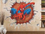 Spiderman Wall Murals Cartoon Superman Spiderman Wall Stickers for Kids Rooms 3d Sticker